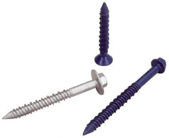 Elco - 1/4" Diam, 4" OAL, Phillips Drive, Concrete Screw & Masonry Fastener - Steel, Blue StalGard Finish, Includes #3 Drill Bit - Apex Tool & Supply