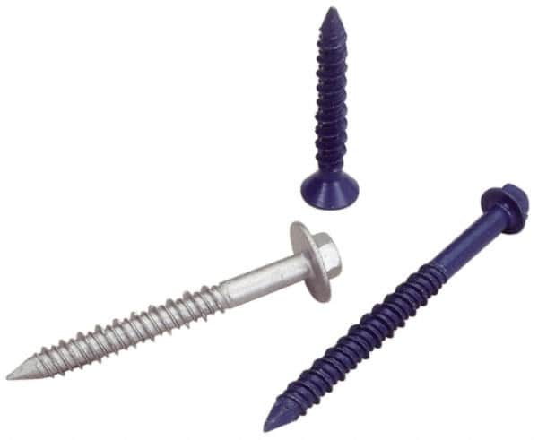 DeWALT Anchors & Fasteners - 3/16" Diam, 3-3/4" Length Under Head, Hex Drive, Concrete Screw & Masonry Fastener - Apex Tool & Supply