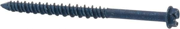 Elco - 3/16" Diam, 2-3/4" Length Under Head, Hex Drive, Concrete Screw & Masonry Fastener - Steel, Blue StalGard Finish, Includes 5/16" Drill Bit - Apex Tool & Supply