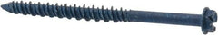 Elco - 3/16" Diam, 2-3/4" Length Under Head, Hex Drive, Concrete Screw & Masonry Fastener - Steel, Blue StalGard Finish, Includes 5/16" Drill Bit - Apex Tool & Supply