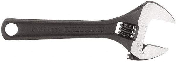 Paramount - 1/2" Jaw Capacity, 4" Standard Adjustable Wrench - Chrome Vanadium Steel, Black Finish - Apex Tool & Supply