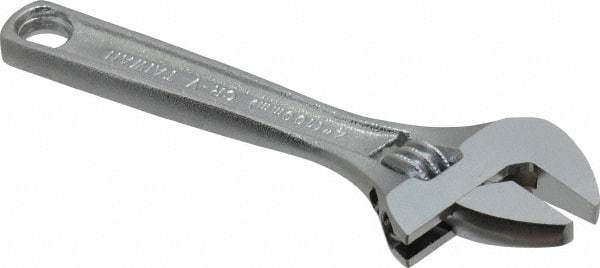 Paramount - 1/2" Jaw Capacity, 4" Standard Adjustable Wrench - Chrome Vanadium Steel, Chrome Finish - Apex Tool & Supply