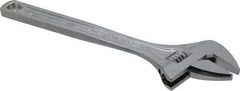 Paramount - 1-11/16" Jaw Capacity, 15" Standard Adjustable Wrench - Chrome Vanadium Steel, Chrome Finish - Apex Tool & Supply