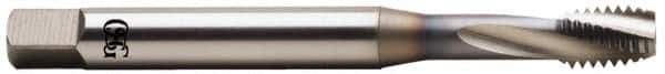 OSG - M12x1.50 Metric Fine 3 Flute 6H Bottoming Spiral Flute Tap - Vanadium High Speed Steel, TiCN Finish, 100mm OAL, Right Hand Flute, Right Hand Thread, Series 13113 - Apex Tool & Supply