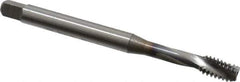 OSG - 1/4-20 UNC 3 Flute 2B Bottoming Spiral Flute Tap - Vanadium High Speed Steel, TiCN Finish, 80mm OAL, Right Hand Flute, Right Hand Thread, Series 13013 - Apex Tool & Supply
