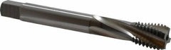 OSG - M18x2.50 Metric Coarse 4 Flute 6H Bottoming Spiral Flute Tap - Vanadium High Speed Steel, TiCN Finish, 125mm OAL, Right Hand Flute, Right Hand Thread, Series 13113 - Apex Tool & Supply