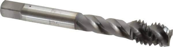 OSG - 7/16-14 UNC 3 Flute Modified Bottoming Spiral Flute Tap - Vanadium High Speed Steel, TiCN Finish, 3-5/32" OAL, Right Hand Flute, Right Hand Thread, H3, Series 290 - Apex Tool & Supply