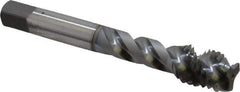OSG - 1/2-13 UNC 3 Flute 3B Modified Bottoming Spiral Flute Tap - Vanadium High Speed Steel, TiCN Finish, 3-3/8" OAL, Right Hand Flute, Right Hand Thread, H3, Series 290 - Apex Tool & Supply