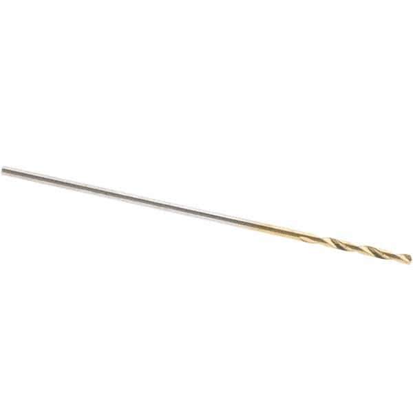 Guhring - #76 118° High Speed Steel Jobber Drill - TiN Finish, Right Hand Cut, Spiral Flute, Straight Shank, 22mm OAL, Standard Point - Apex Tool & Supply