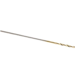 Guhring - #76 118° High Speed Steel Jobber Drill - TiN Finish, Right Hand Cut, Spiral Flute, Straight Shank, 22mm OAL, Standard Point - Apex Tool & Supply