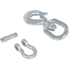 Vestil - 2 Ton Capacity, Steel Swivel Hoist Hook - 9-1/2" Long x 1-43/64" Wide - Apex Tool & Supply