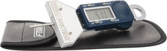 Fowler - 0" to 1" Polycarbonate Electronic Depth Gage - 0.02mm Accuracy, 0.01mm Resolution, 2" Base Length - Apex Tool & Supply