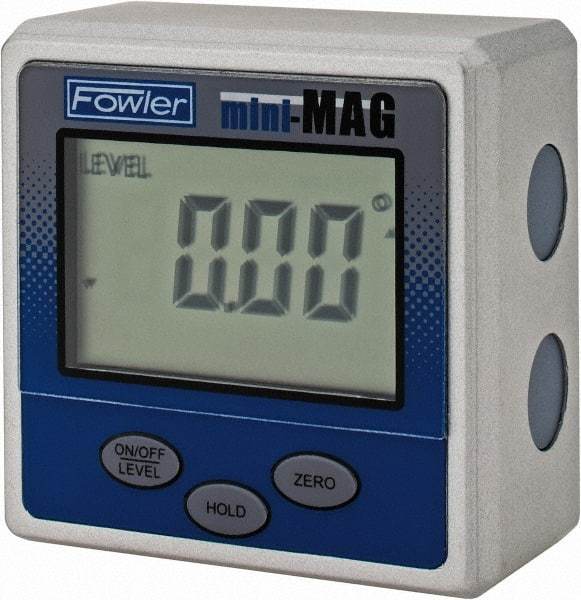 Fowler - 0.05 dg Resolution Digital Combination Protractor and Inclinometer - 0.2 dg Accuracy, 360 dg Range, Magnetic Base - Apex Tool & Supply