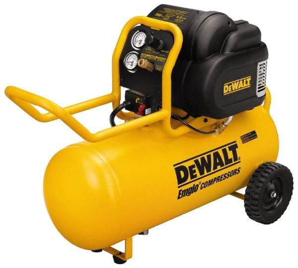 DeWALT - 1.6 Running HP, 4.8 CFM at 90 psi CFM Horizontal Electric Oil Free Compressor - 15 Gallon Tank, 15 Amp, 200 Max psi, 120V - Apex Tool & Supply