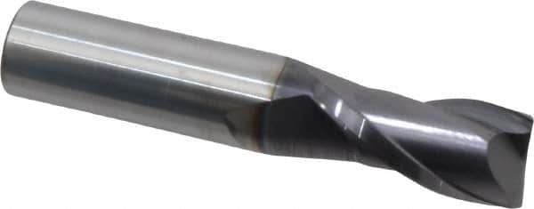 Atrax - 3/4", 1-1/2" LOC, 3/4" Shank Diam, 4" OAL, 2 Flute, Solid Carbide Square End Mill - Single End, AlTiN Finish, Spiral Flute, 30° Helix, Centercutting, Right Hand Cut - Apex Tool & Supply