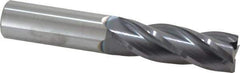 Atrax - 1", 3" LOC, 1" Shank Diam, 5-1/2" OAL, 4 Flute, Solid Carbide Square End Mill - Single End, AlTiN Finish, Spiral Flute, 30° Helix, Centercutting, Right Hand Cut, Right Hand Flute - Apex Tool & Supply