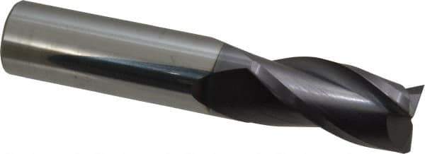 Atrax - 3/4", 1-1/2" LOC, 3/4" Shank Diam, 4" OAL, 3 Flute, Solid Carbide Square End Mill - Single End, AlTiN Finish, Spiral Flute, 30° Helix, Centercutting, Right Hand Cut - Apex Tool & Supply