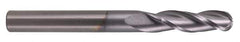 Hertel - 7/8" Diam, 1-1/2" LOC, 3 Flute Solid Carbide Ball End Mill - TiN Finish, Single End, 4" OAL, 7/8" Shank Diam - Apex Tool & Supply