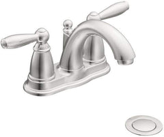 Moen - Lever Handle, Residential Bathroom Faucet - Two Handle, Pop Up Drain, Arc Spout - Apex Tool & Supply