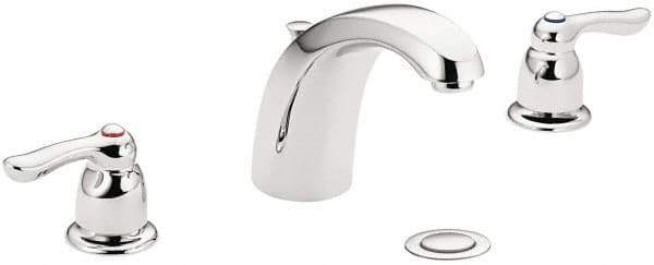 Moen - Lever Handle, Commercial Bathroom Faucet - Two Handle, Pop Up Drain, Arc Spout - Apex Tool & Supply