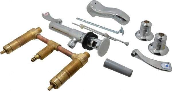 Moen - Wrist Blade Handle, Commercial Bathroom Faucet - Two Handle, Pop Up Drain, Low Spout - Apex Tool & Supply