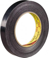 3M - 18mm x 55m Black Rubber Adhesive Strapping Tape - Polypropylene Film Backing, 6 mil Thick, 300 Lb Tensile Strength, Series 894 - Apex Tool & Supply