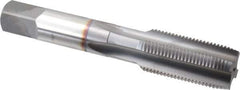 OSG - 3/4-16 UNF 3B 4 Flute TiCN Finish High Speed Steel Straight Flute Standard Hand Tap - Plug, Right Hand Thread, 4-1/4" OAL, 2" Thread Length, H3 Limit, Oversize - Apex Tool & Supply