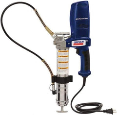 Lincoln - 7,000 Max psi, Flexible Electric Grease Gun - 14-1 & 2 oz (Cartridge) & 16 oz (Bulk) Capacity, 1/8 Thread Outlet, Bulk & Cartridge Fill, Includes 6" Power Card, Compact Carrying Case, Coupler & Valves - Apex Tool & Supply