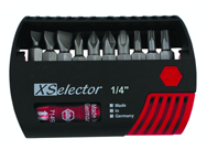 10 Piece - Slotted 5.5; 6.5; 8.0mm; Phillips # 0; 1; 2; 3; Torx® T10; T15; T20 - Quick Release Holder - Insert Bit Set in XSelector Storage Box - Apex Tool & Supply