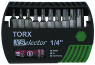 10 Piece - Torx® T7; T8; T9; T10; T15; T20; T25; T27; T30; T40 - Quick Release Holder - Insert Bit Set in XSelector Storage Box - Apex Tool & Supply