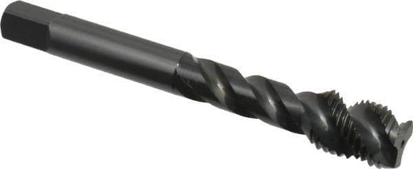 OSG - 7/16-20 UNF 3 Flute Modified Bottoming Spiral Flute Tap - Vanadium High Speed Steel, Oxide Finish, 3-5/32" OAL, Right Hand Flute, Right Hand Thread, Oversize, H7, Series 290 - Apex Tool & Supply