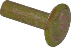 RivetKing - 0.1 to 0.17" Hole Diam, Countersunk Head, Zinc Plated Steel, Semi Tubular Rivet - 3/8 Head Diam, 1/2" Length Under Head, 150° Countersunk Head, 9/64 Body Diam - Apex Tool & Supply