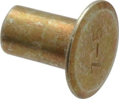 RivetKing - 0.134 to 0.141" Hole Diam, Countersunk Head, Zinc Plated Steel, Semi Tubular Rivet - 3/8 Head Diam, 5/16" Length Under Head, 150° Countersunk Head, 3/16 Body Diam - Apex Tool & Supply