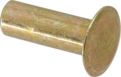 RivetKing - 0.134 to 0.141" Hole Diam, Countersunk Head, Zinc Plated Steel, Semi Tubular Rivet - 3/8 Head Diam, 1/2" Length Under Head, 150° Countersunk Head, 3/16 Body Diam - Apex Tool & Supply