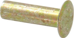 RivetKing - 0.134 to 0.141" Hole Diam, Countersunk Head, Zinc Plated Steel, Semi Tubular Rivet - 3/8 Head Diam, 5/8" Length Under Head, 150° Countersunk Head, 3/16 Body Diam - Apex Tool & Supply