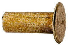 RivetKing - 0.176 to 0.184" Hole Diam, Countersunk Head, Zinc Plated Steel, Semi Tubular Rivet - 1/2 Head Diam, 5/8" Length Under Head, 150° Countersunk Head, 1/4 Body Diam - Apex Tool & Supply