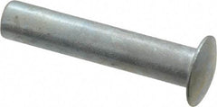 RivetKing - 0.084 to 0.09" Hole Diam, Round Head, Zinc Plated Steel, Semi Tubular Rivet - 7/32 Head Diam, 5/8" Length Under Head, 1/8 Body Diam - Apex Tool & Supply