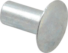 RivetKing - 0.1 to 0.17" Hole Diam, Round Head, Zinc Plated Steel, Semi Tubular Rivet - 5/16 Head Diam, 5/16" Length Under Head, 9/64 Body Diam - Apex Tool & Supply