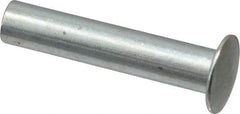 RivetKing - 0.176 to 0.184" Hole Diam, Round Head, Zinc Plated Steel, Semi Tubular Rivet - 7/16 Head Diam, 1-1/4" Length Under Head, 1/4 Body Diam - Apex Tool & Supply