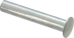 RivetKing - 0.176 to 0.184" Hole Diam, Round Head, Zinc Plated Steel, Semi Tubular Rivet - 7/16 Head Diam, 1-1/2" Length Under Head, 1/4 Body Diam - Apex Tool & Supply