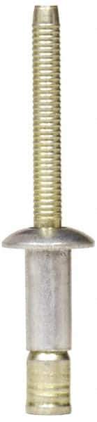 RivetKing - Size 810 Dome Head Aluminum Structural with Locking Stem Blind Rivet - Aluminum Mandrel, 0.08" to 5/8" Grip, 0.53" Head Diam, 0.257" to 0.261" Hole Diam, 0.847" Length Under Head, 1/4" Body Diam - Apex Tool & Supply