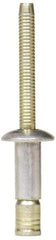 RivetKing - Size 810 Dome Head Aluminum Structural with Locking Stem Blind Rivet - Aluminum Mandrel, 0.08" to 5/8" Grip, 0.53" Head Diam, 0.257" to 0.261" Hole Diam, 0.847" Length Under Head, 1/4" Body Diam - Apex Tool & Supply