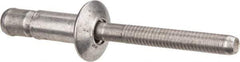 RivetKing - Size 86 Dome Head Aluminum Structural with Locking Stem Blind Rivet - Aluminum Mandrel, 0.08" to 3/8" Grip, 0.53" Head Diam, 0.257" to 0.261" Hole Diam, 0.556" Length Under Head, 1/4" Body Diam - Apex Tool & Supply