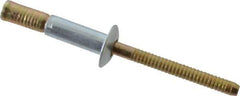 RivetKing - Size 67 Dome Head Steel Structural with Locking Stem Blind Rivet - Steel Mandrel, 0.062" to 0.437" Grip, 0.4" Head Diam, 0.192" to 0.196" Hole Diam, 0.577" Length Under Head, 3/16" Body Diam - Apex Tool & Supply