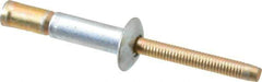 RivetKing - Size 810 Dome Head Steel Structural with Locking Stem Blind Rivet - Steel Mandrel, 0.08" to 5/8" Grip, 0.53" Head Diam, 0.257" to 0.261" Hole Diam, 0.847" Length Under Head, 1/4" Body Diam - Apex Tool & Supply