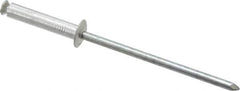 RivetKing - Dome Head Aluminum Peel Blind Rivet - Steel Mandrel, 1/8" to 0.433" Grip, 0.255" Head Diam, 0.129" Max Hole Diam, 0.630 to 0.669" Length Under Head, 1/8" Body Diam - Apex Tool & Supply