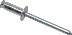 RivetKing - Dome Head Aluminum Peel Blind Rivet - Steel Mandrel, 0.188" to 0.354" Grip, 3/8" Head Diam, 0.196" Max Hole Diam, 0.551 to 0.590" Length Under Head, 3/16" Body Diam - Apex Tool & Supply