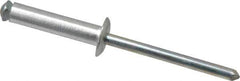 RivetKing - Dome Head Aluminum Peel Blind Rivet - Steel Mandrel, 0.188" to 0.63" Grip, 3/8" Head Diam, 0.196" Max Hole Diam, 0.827 to 0.865" Length Under Head, 3/16" Body Diam - Apex Tool & Supply