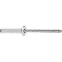 RivetKing - Dome Head Aluminum Peel Blind Rivet - Steel Mandrel, 0.188" to 0.748" Grip, 3/8" Head Diam, 0.196" Max Hole Diam, 0.945 to 0.984" Length Under Head, 3/16" Body Diam - Apex Tool & Supply