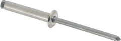 RivetKing - Dome Head Aluminum Peel Blind Rivet - Steel Mandrel, 0.188" to 0.866" Grip, 3/8" Head Diam, 0.196" Max Hole Diam, 1.063 to 1.012" Length Under Head, 3/16" Body Diam - Apex Tool & Supply